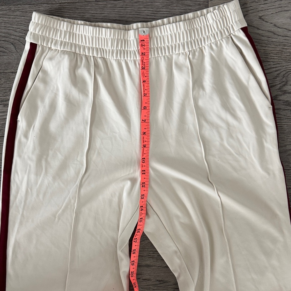 🌼ATHLETA🌼 Finish Line Track Pants with Burgundy Stripes, Size L - Picture 5 of 11